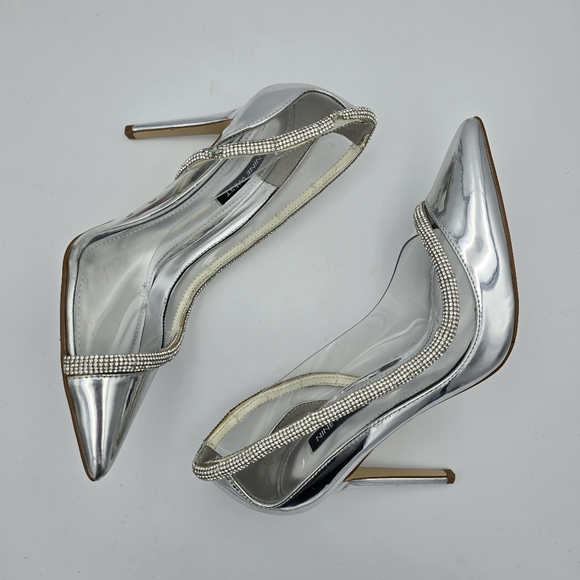 Nine West Finna3 Closed-Toe Pumps, Sparkly Silver, Women's 7.5M - Picture 15 of 16